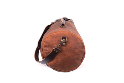 GUNNAR ZIPPERED LEATHER DUFFLE BAG - MILITARY STYLE DUFFLE BAG - IN STOCK