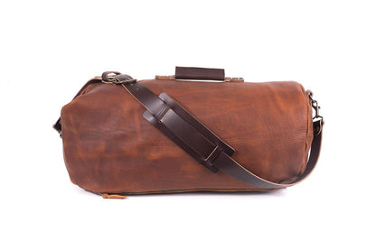 GUNNAR ZIPPERED LEATHER DUFFLE BAG - MILITARY STYLE DUFFLE BAG - IN STOCK