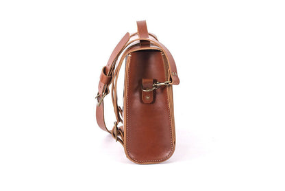 Handmade Leather briefcase - Cooper Satchel - saddle