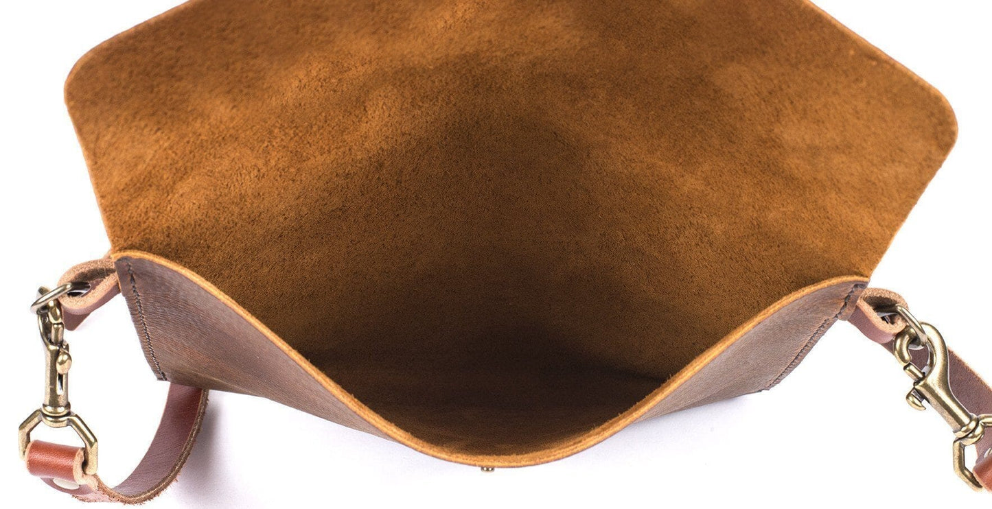 HANNAH LEATHER CROSSBODY - CARAMEL