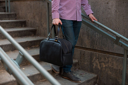 HOFFMAN LEATHER WEEKENDER DUFFLE BAG