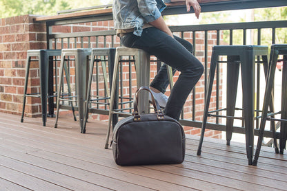 HOFFMAN LEATHER WEEKENDER DUFFLE BAG