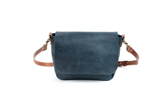 KINDLE LEATHER SATCHEL - INDIGO BISON