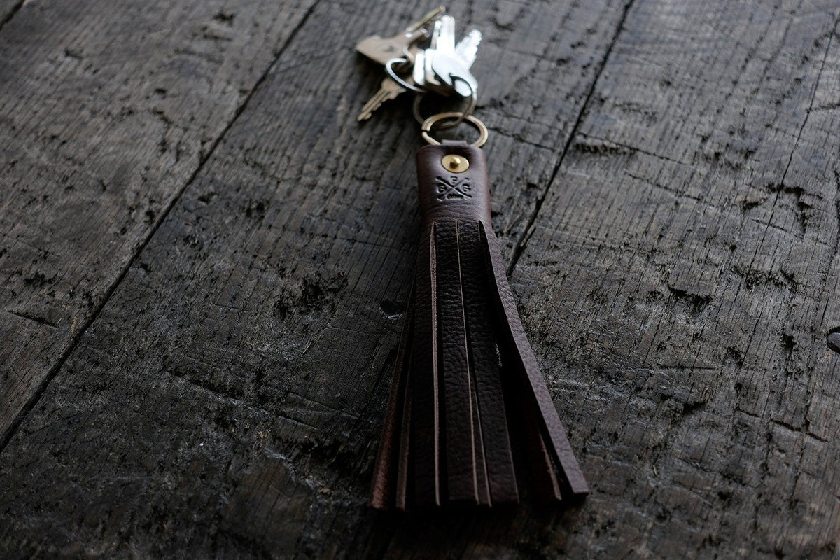 Go Forth Goods Leather Tassel Key Chain Oxblood