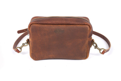 SARAH LEATHER CROSSBODY - SADDLE