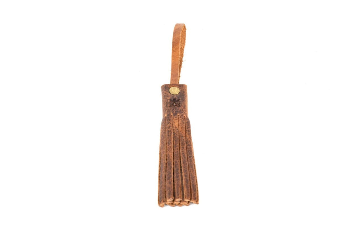 Twin Leather Tassels Handbag and Purse Charm in Brown / -  Denmark