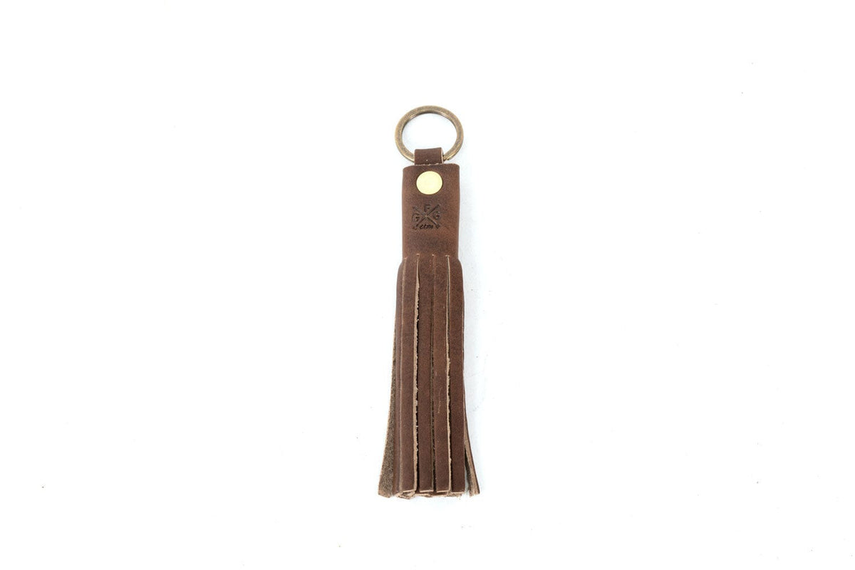 Twin Leather Tassels Handbag and Purse Charm in Brown / -  Denmark